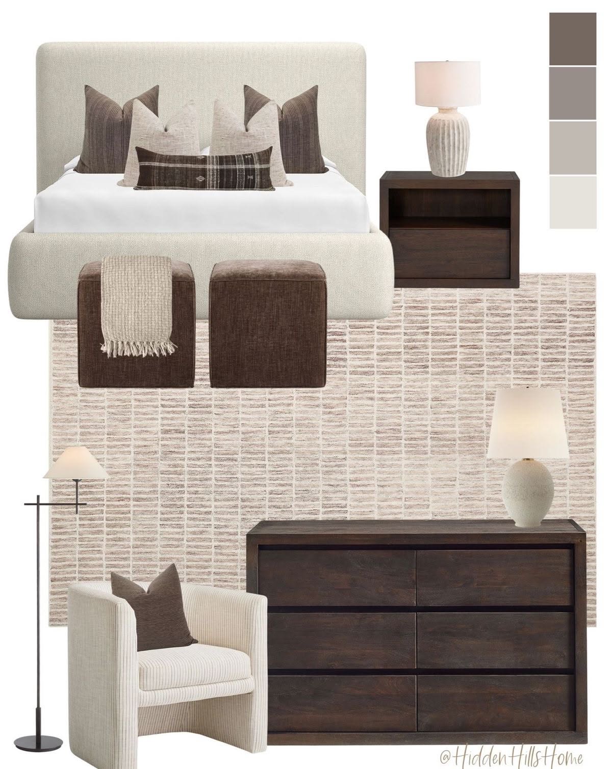 White Brown Bedroom Decor and Organization Inspiration