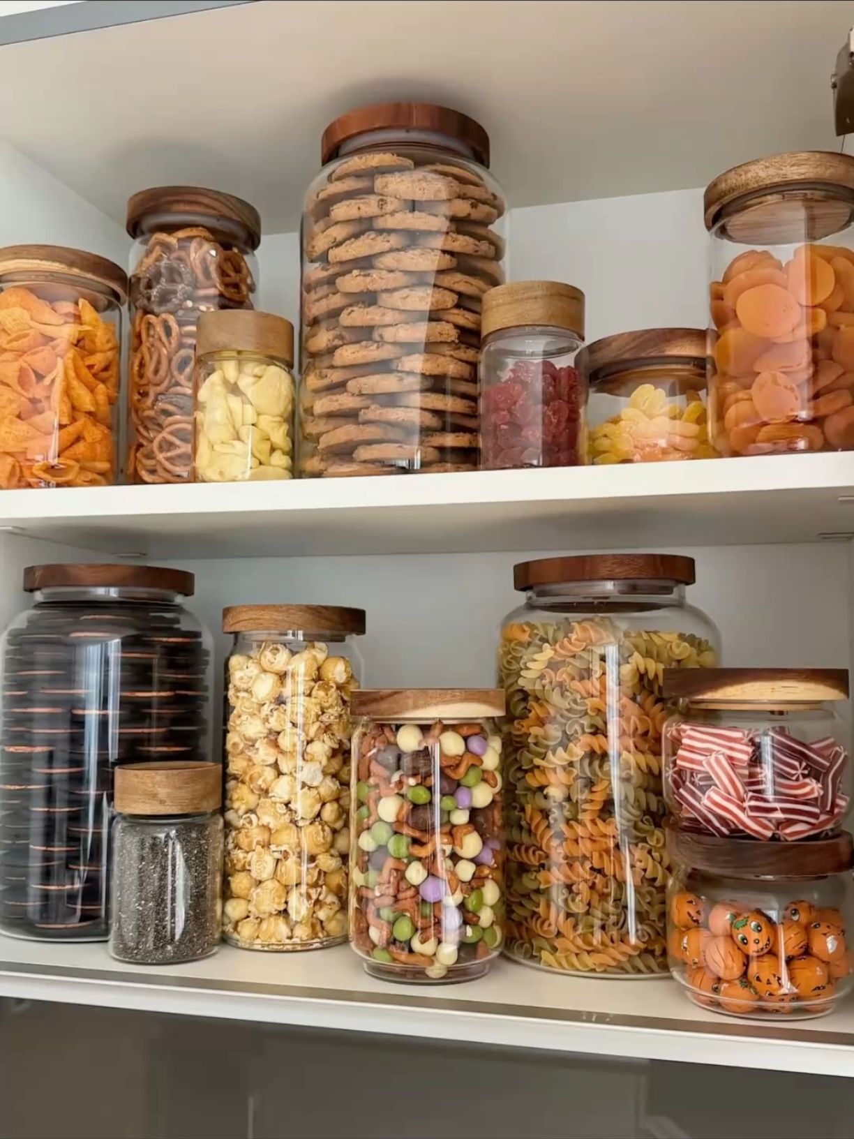 Glass Storage Jar with Wooden Lid for Pantry Organization