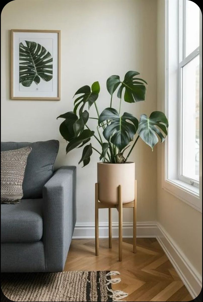 Floor Plants In Bedroom, Boho Indoor Plants, Bedroom Plant Corner, Boho Plants Bedroom, Boho Bedroom Plants, Plant In Bedroom