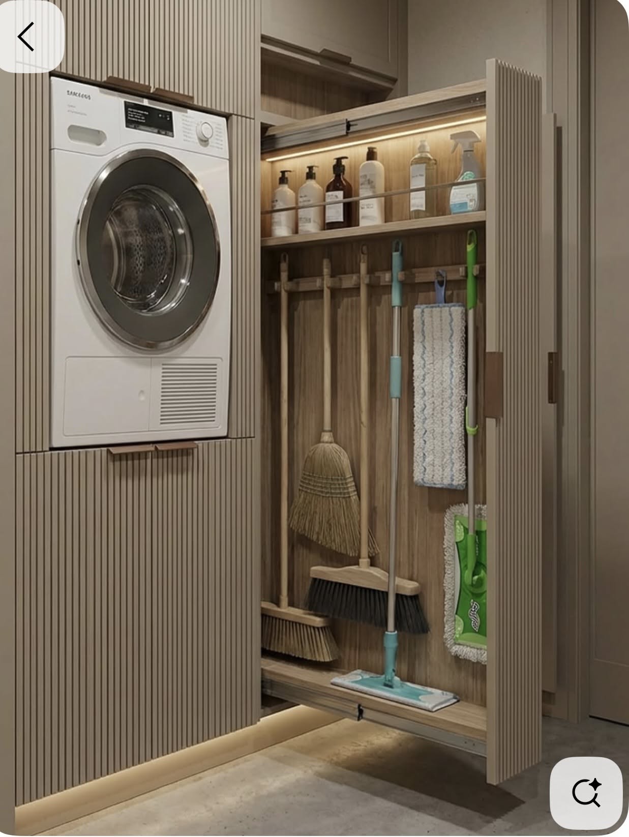 Utility And Laundry Room Ideas, Cupboard Laundry Ideas, Small Utility Room Storage, Laundry Station Ideas