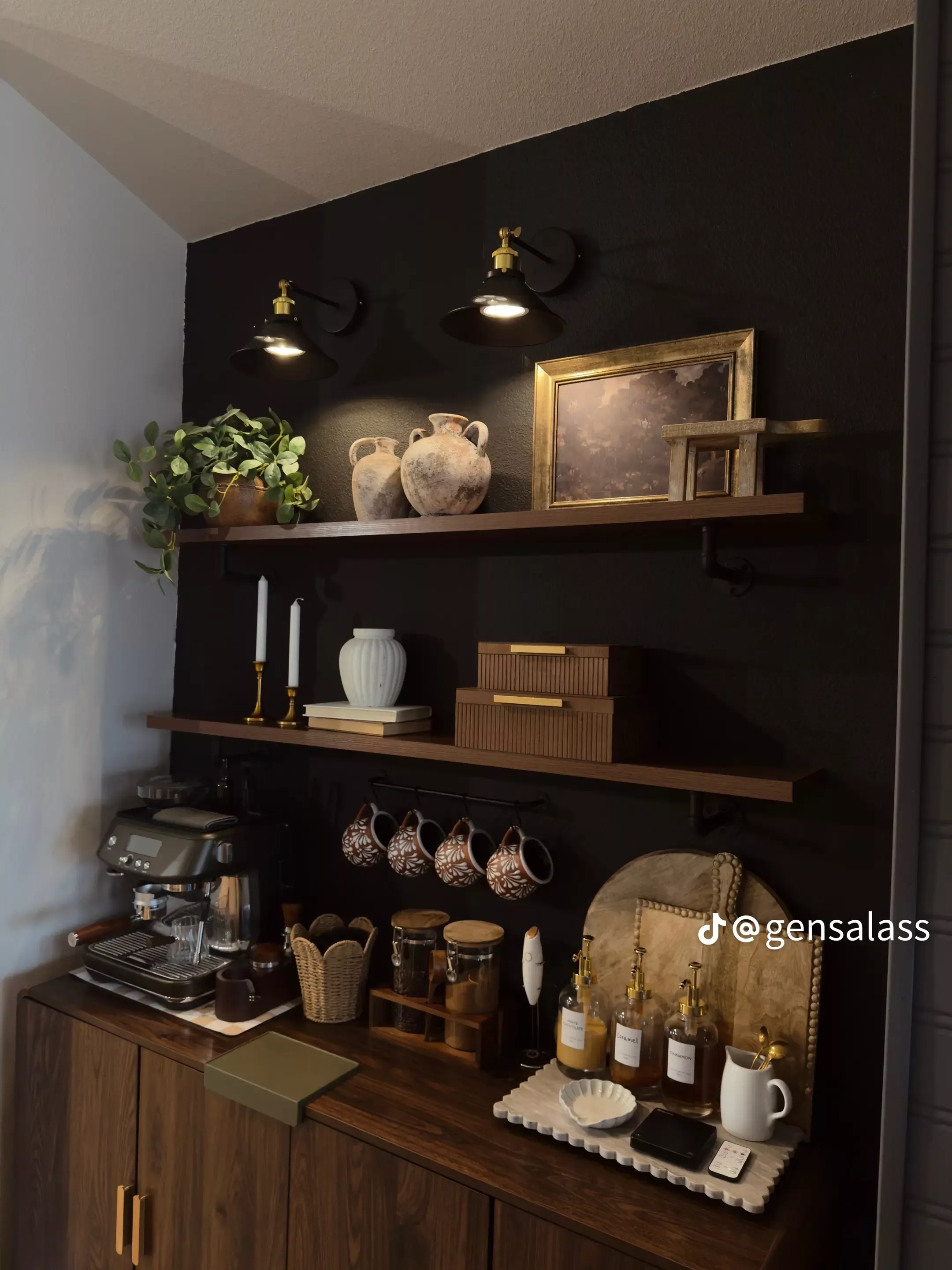 Coffee Cup Set for Shelf and Coffee Bar Storage