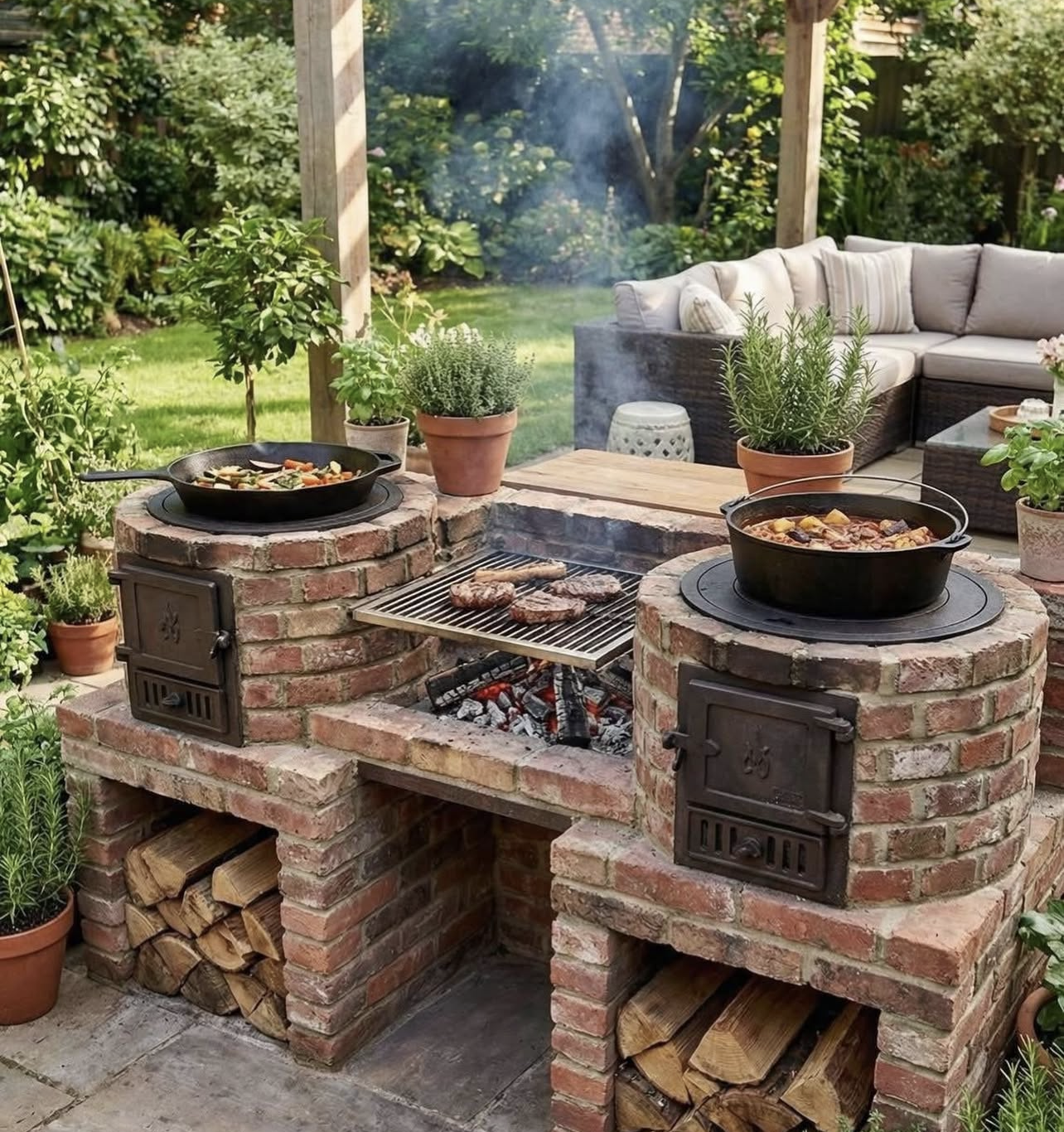 Outdoor Barbeque Bar, Outdoor Cooking Stations, Cool Backyard, Grill Area Ideas Backyards, Cinder Block Ideas