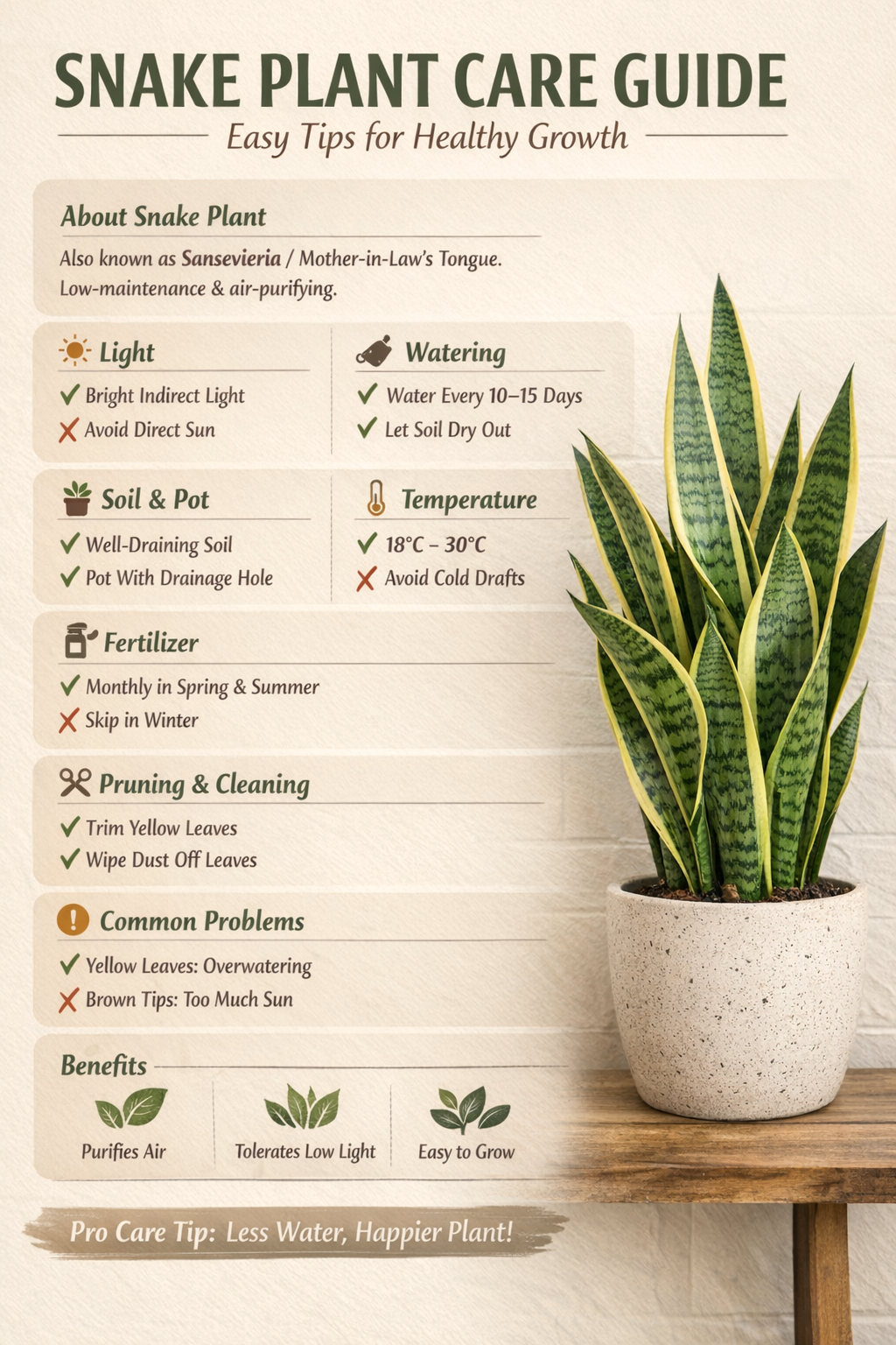 Plant Care Guide, Snake Plant Care Guide, Houseplant Care, How To Care For Snake Plant, Plant Care Tips, Snake Plant Care Indoor, Snake Plant Leaves