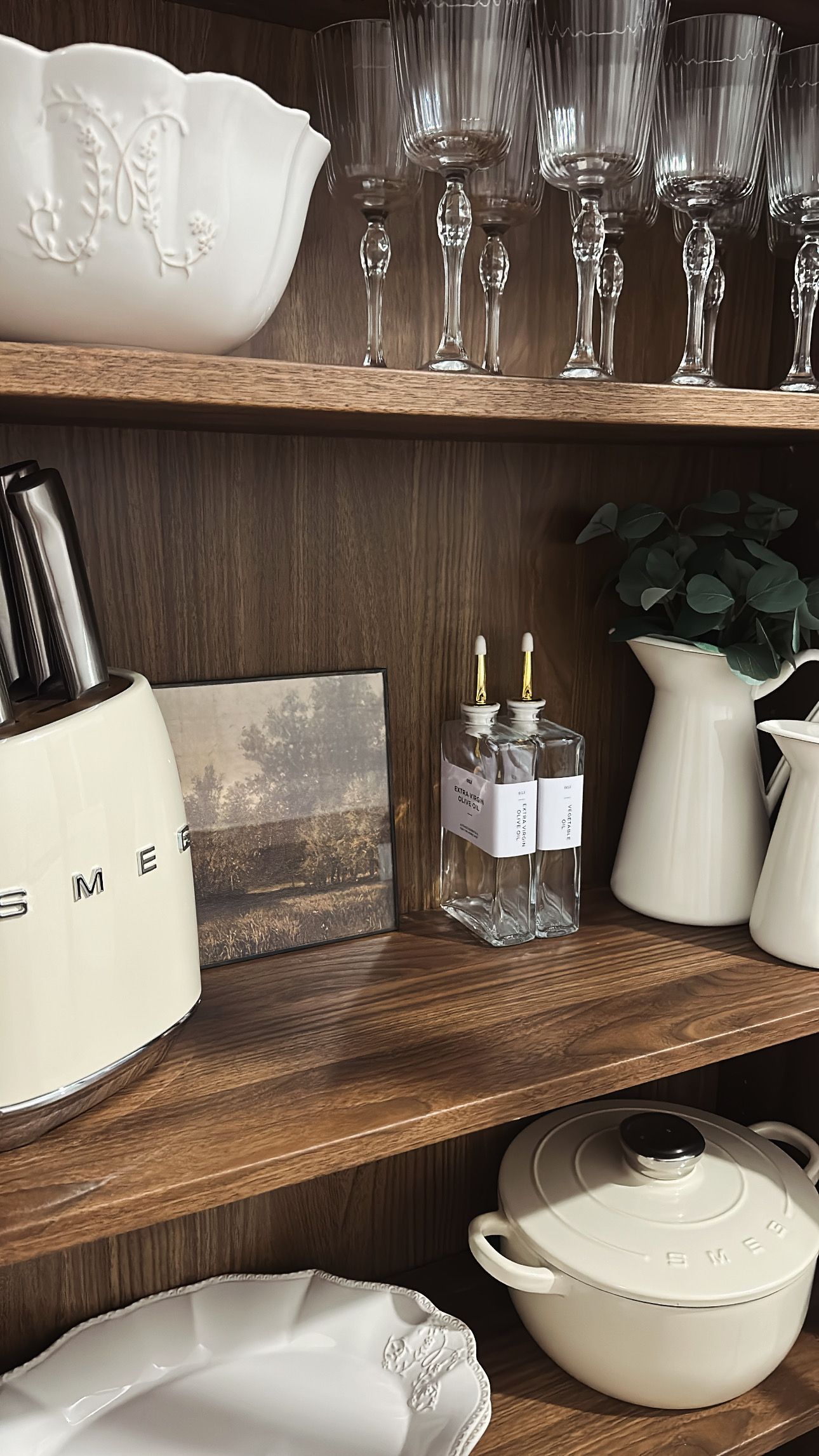Open Shelf Dinnerware and Glassware Organization