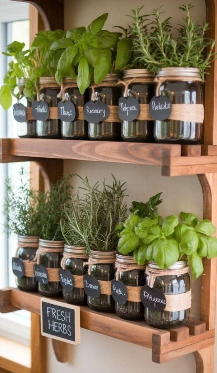 Diy Herb Garden, Herb Garden In Kitchen, Vertical Herb Garden, Kitchen Herbs, Best Indoor Plants, Home Vegetable Garden, Indoor Herb Garden, Herbs Indoors