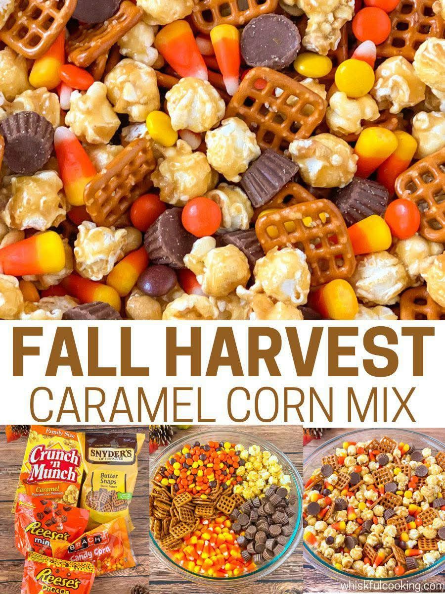 Easy Fall Trail Mix, Fall Chex Mix Recipes, Halloween Food Treats, Snack Mix Recipes, Fall Snack Mix Recipes, Fall Candy Mix