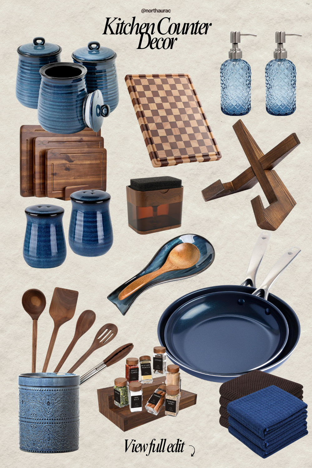 Blue Kitchen Decor and Organization Inspiration