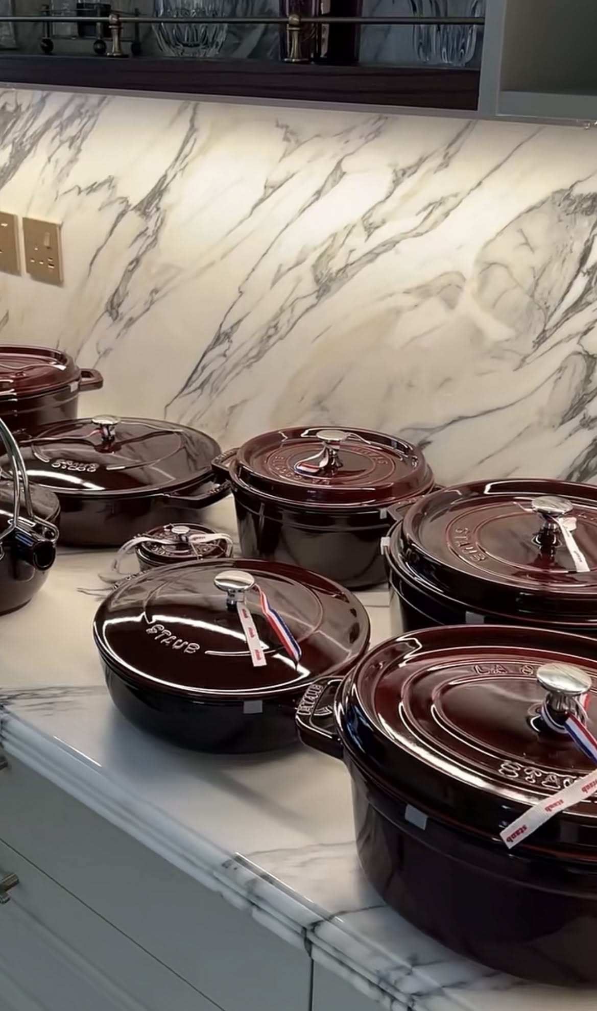 Pots and Pans Cookware Set on a Kitchen Counter
