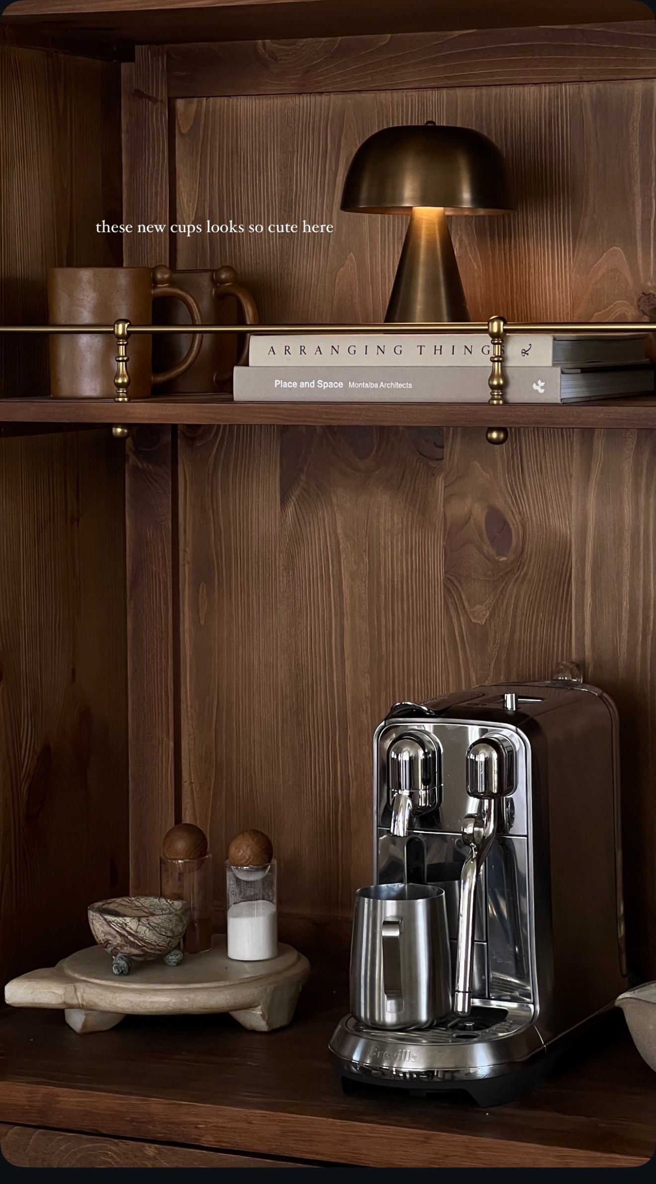 Coffee Maker on a Wooden Shelf for a Home Coffee Station
