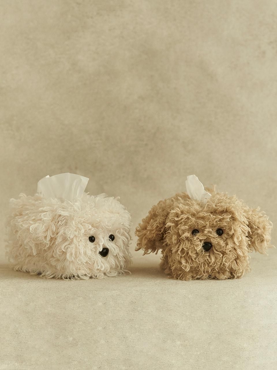 Fluffy Poodle Decor, Cute Fluffy Dog Decor, Poodle Stuffed Animal Decor, Beige Poodle Stuffed Animal, Cute Tissue Holder, Dog Tissue Holder