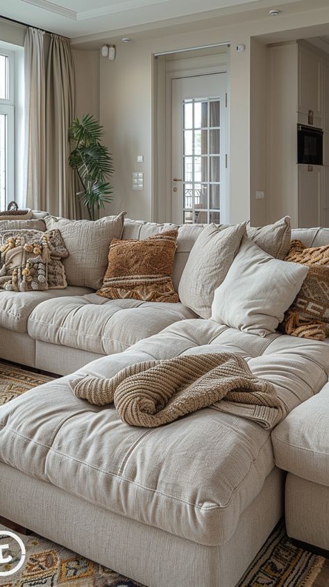 Cozy Farmhouse Living Room, Idee Arredamento Soggiorno, Decor Home Living Room, Living Room Inspo, Couches Living Room, Dream House Decor, Apartment Living, Living Room Inspiration, Cozy Living