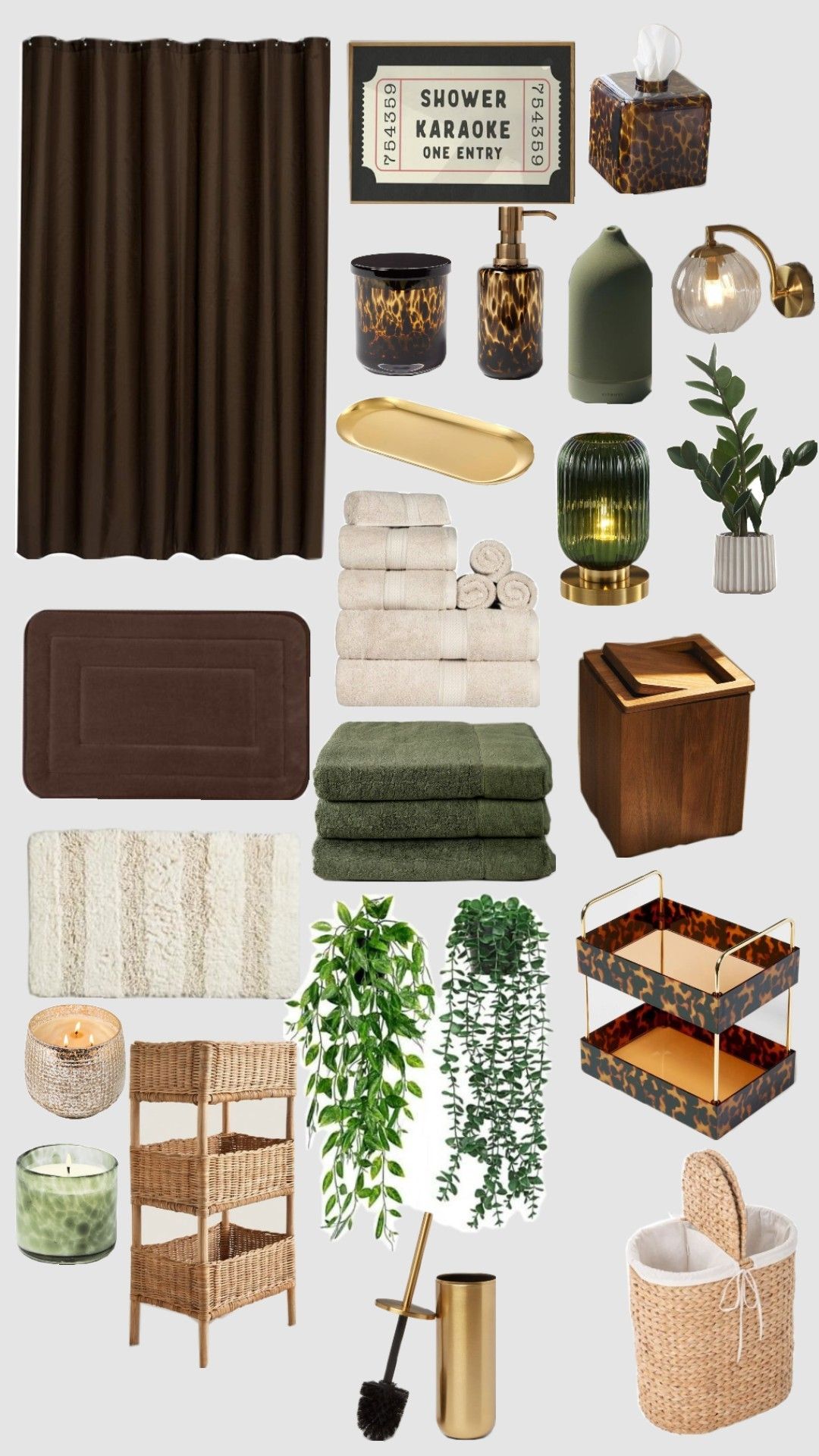 Green Bathroom Decor, Apartment Decorating Living, First Apartment Decorating, Bathroom Decor Apartment, Apartment Bedroom Décor