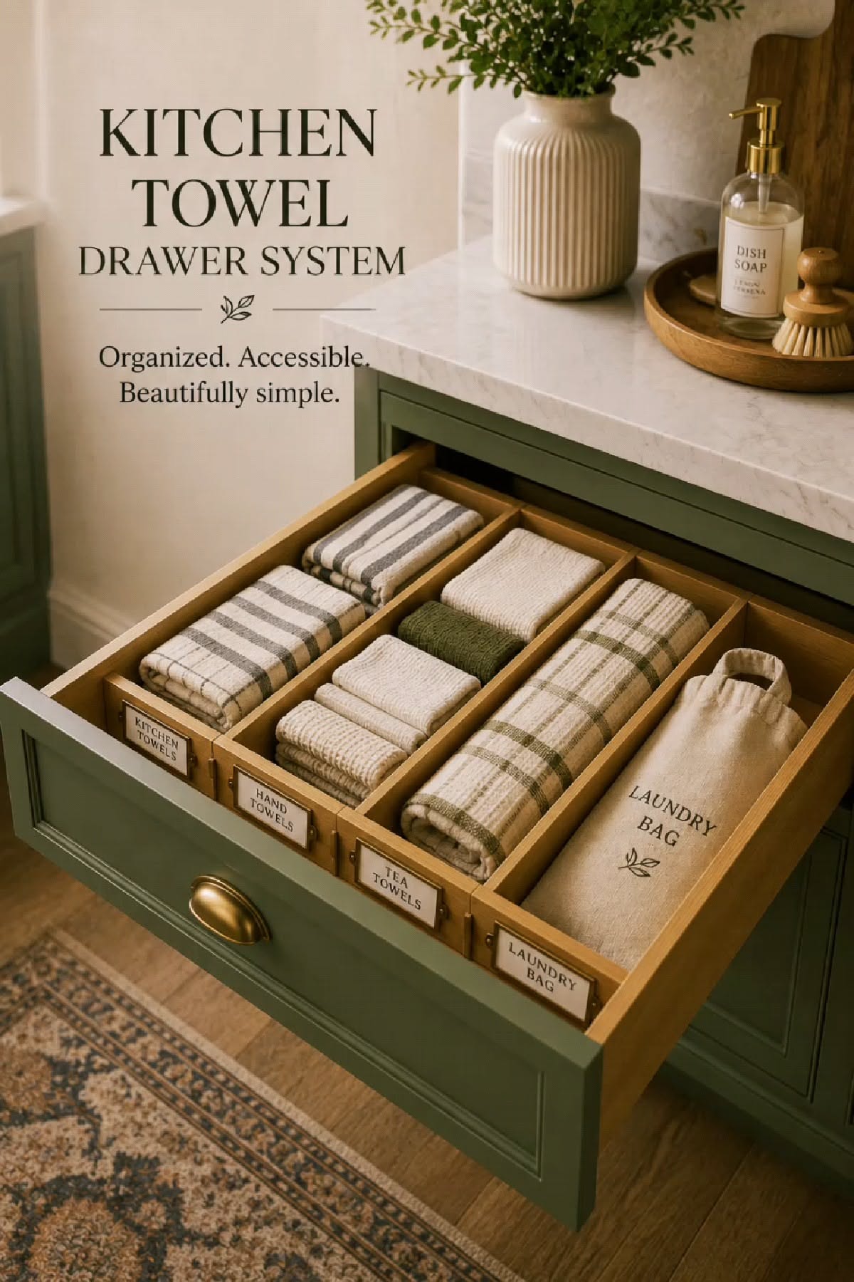 Kitchen Towel Drawer Organizer