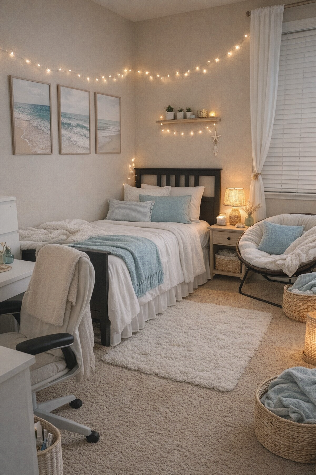 Bedroom Inspirations Two Beds, Twin Bed Ideas Aesthetic, Small Square Room Layout, Cozy Twin Bed Ideas, Two People Room Ideas, Twin Xl Bedroom Ideas