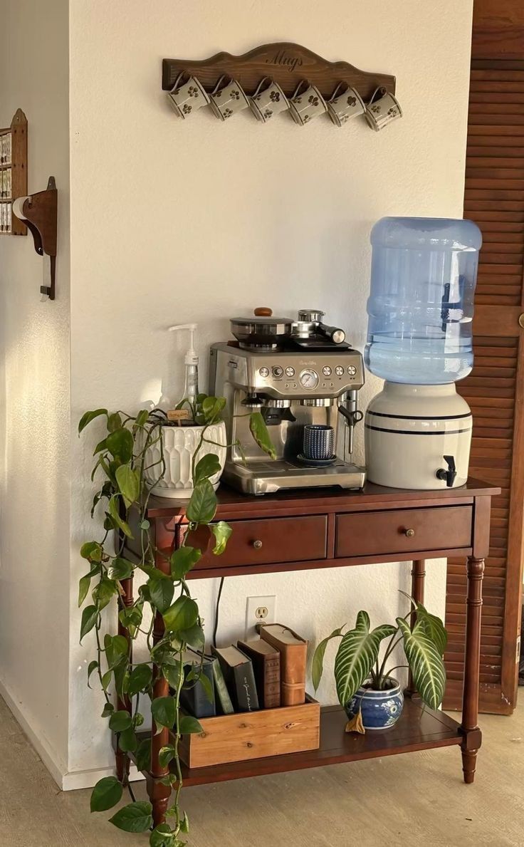Coffee Maker on a Shelf for a Home Coffee Station