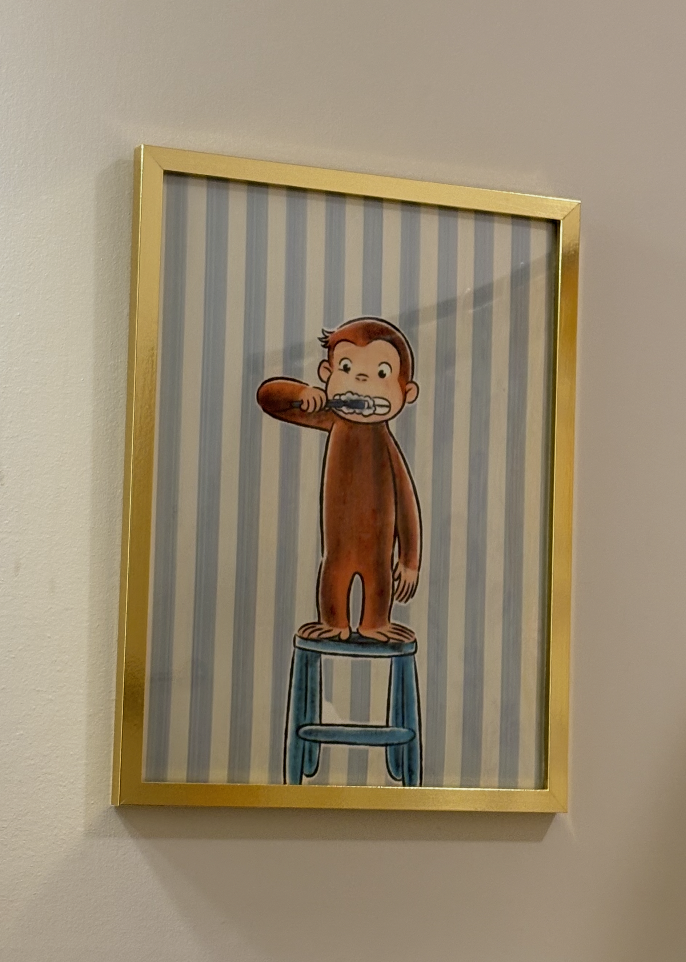 Curious George Prints, Kid Room Decor Boy, Toddler Room Decoration, Cute Kids Decor, Boy Toddler Room Decor, Baby Wall Painting, Aquatic Themed Nursery, Curious George Room, Kid Room Themes