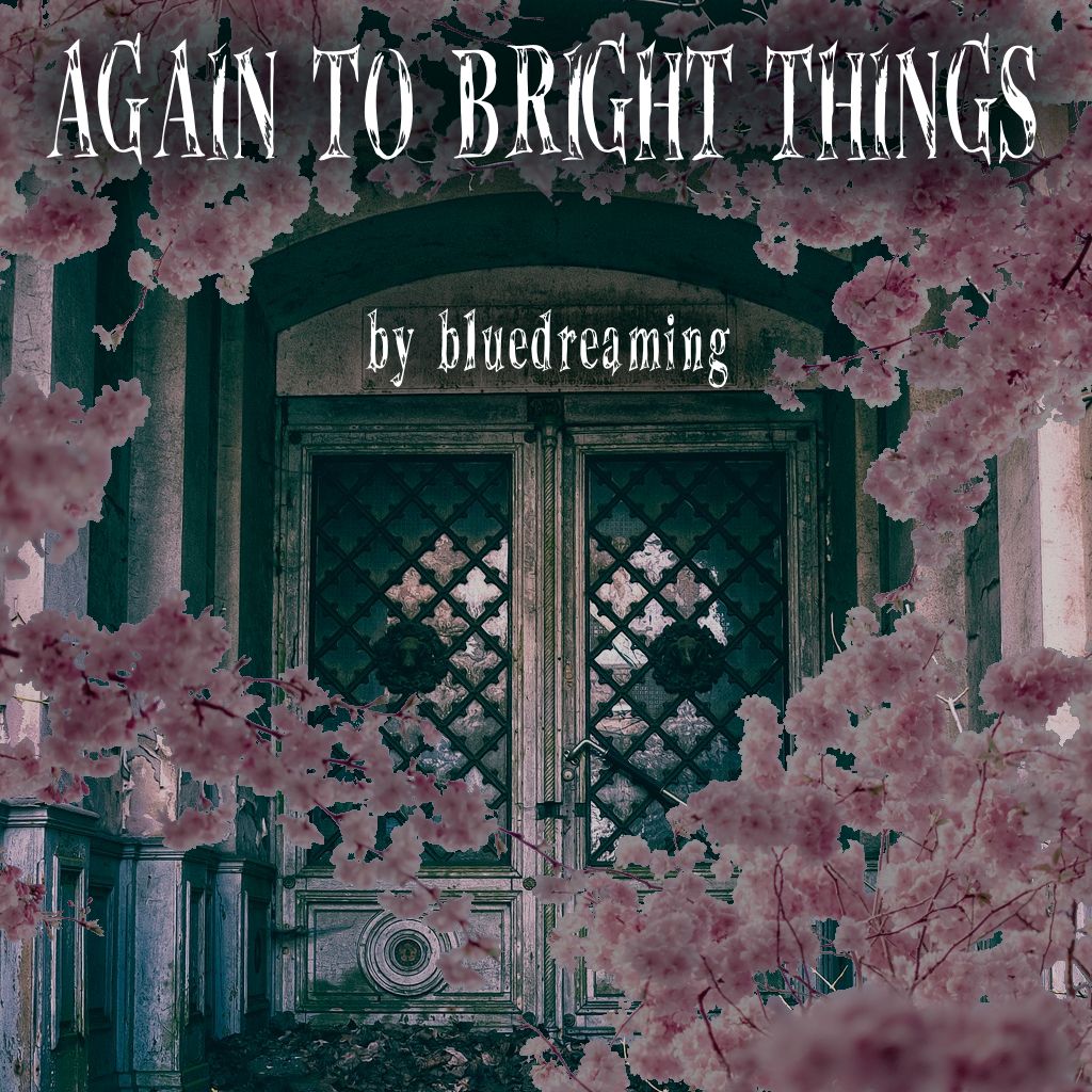 aged wood door with cherry blossoms mood