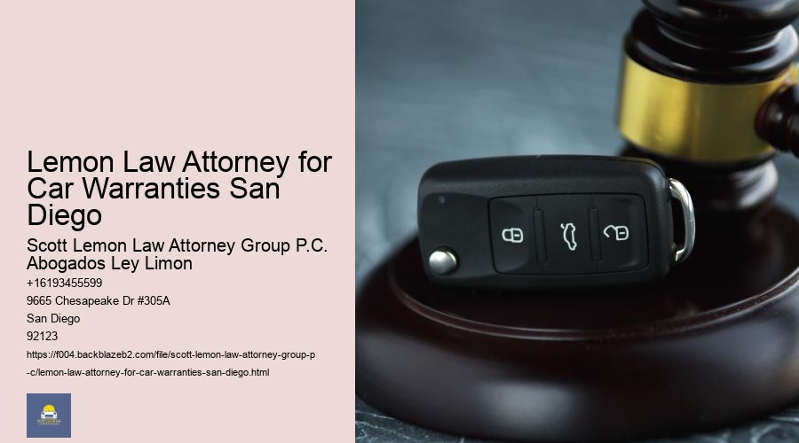 Lemon Law Attorney for Car Warranties San Diego