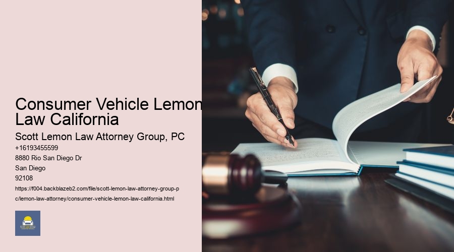 Consumer Vehicle Lemon Law California
