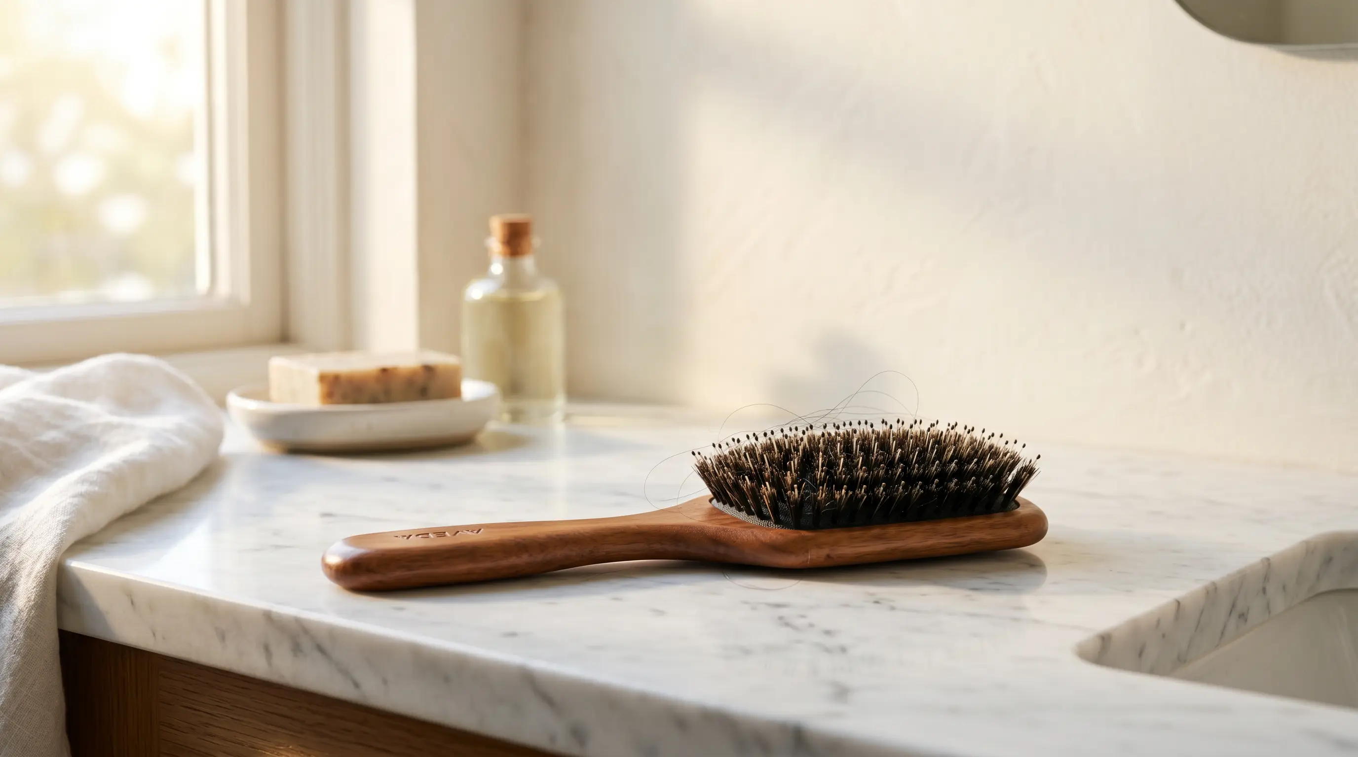 Hair brush shedding check