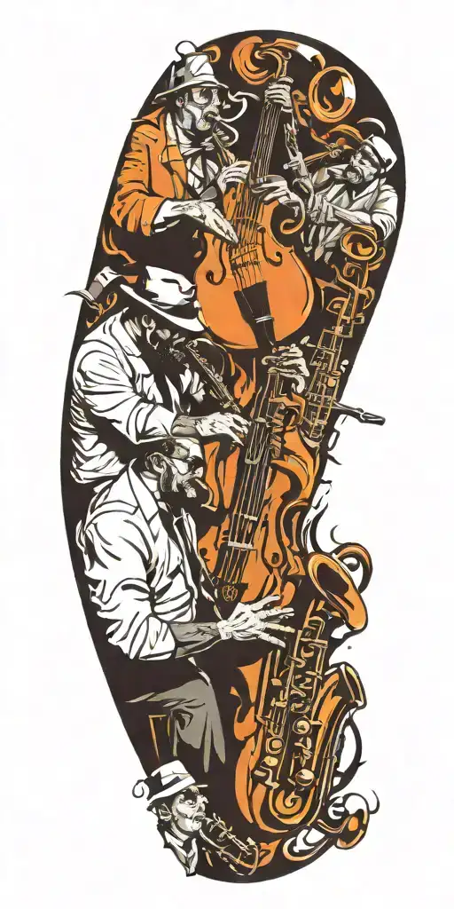 Jazz Musicians Playing Instruments