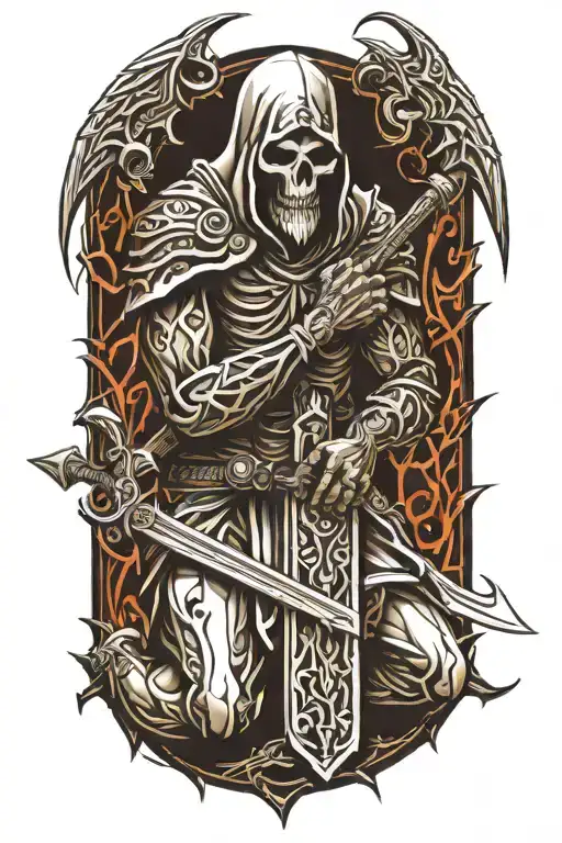 Tribal Reaper Knight Kneeling