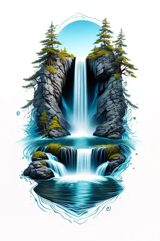 Waterfall Coming Out Of Camera