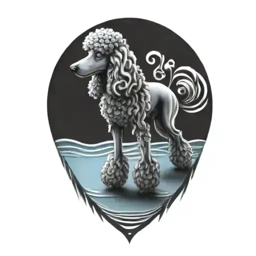 Poodle With Heart Intertwined