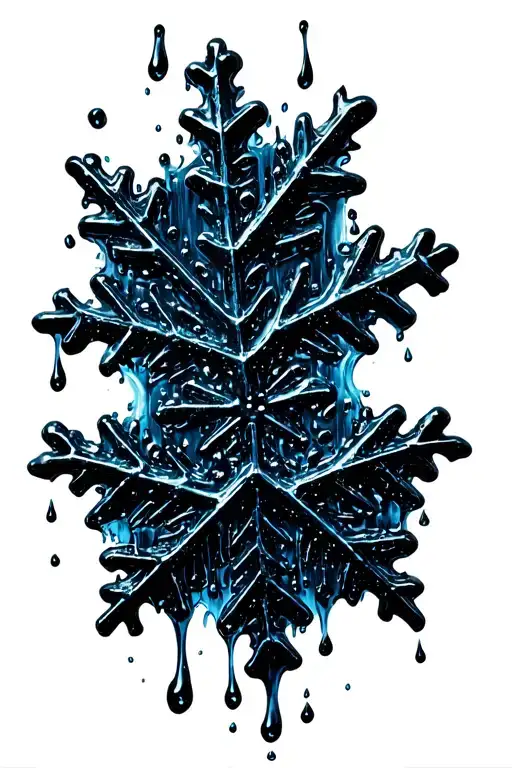 Snowflake Melting Into Rain
