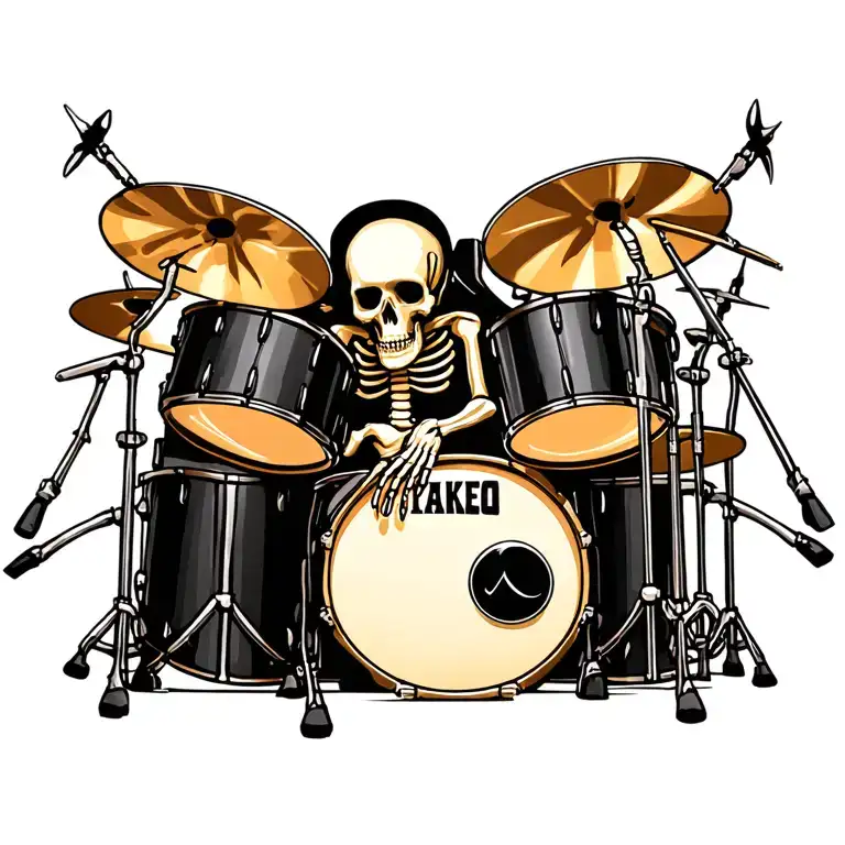 Skeleton Playing Drumset