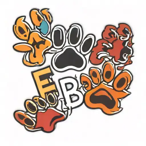 4 Dog Paws Withe Word Fabi In Each Of The Paws
