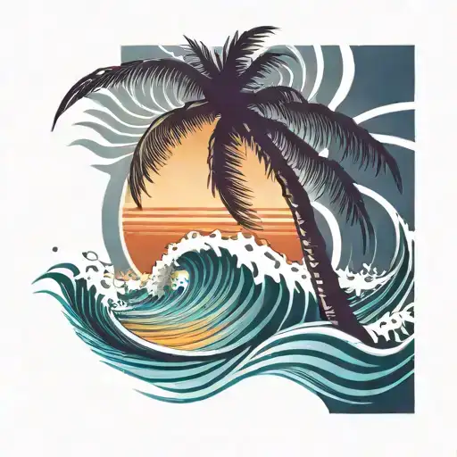 Palm Tree Wave Design