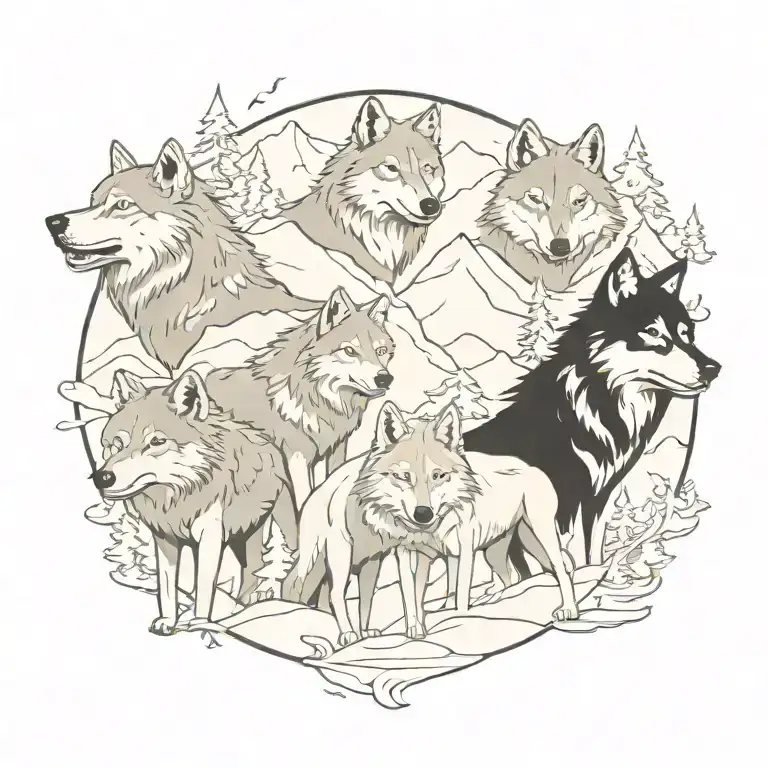 Pack Of Wolves In Smokey Mountains