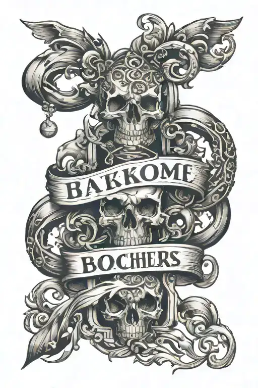 Create Me A Tattoo With The Name Backbone Brothers With A Loyalty Symbolism