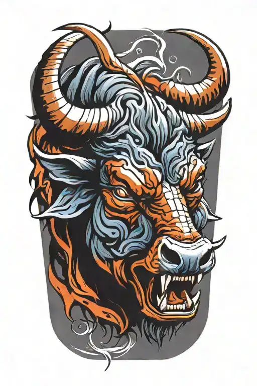 Enraged Bull With 2 Thick Horns