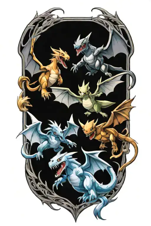 Pokemon And Mainline Video Game Characters Battling In The Form Of Heaven And Hell
