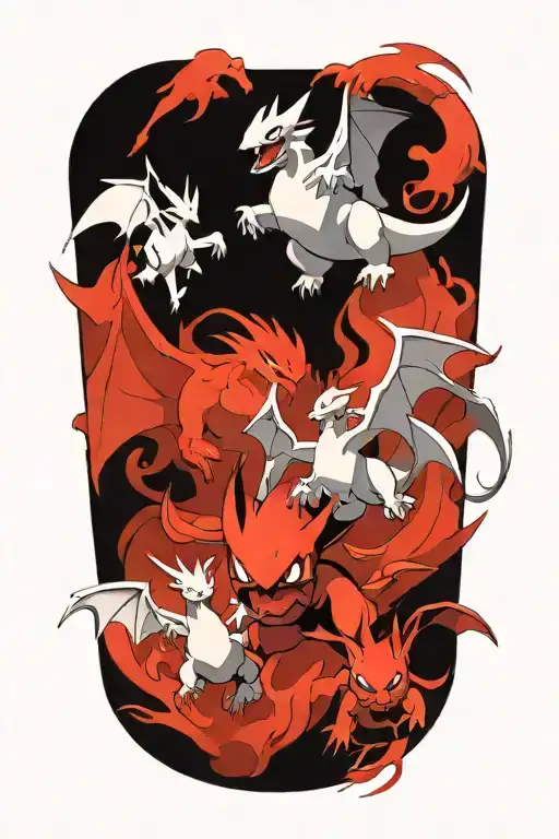 Pokemon And Mainline Video Game Characters Battling In The Form Of Heaven And Hell Horror Style