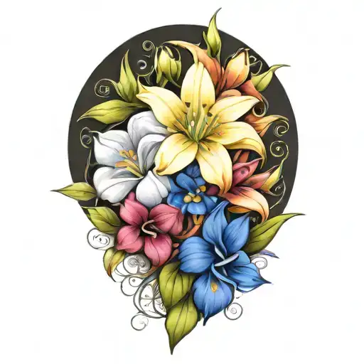 January February September October December Birth Flower Bouquet