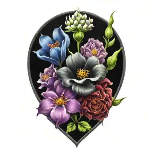 January February September October December Birth Flower Bouquet