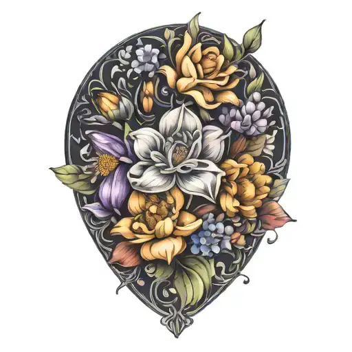 January February September October December Birth Flower Bouquet