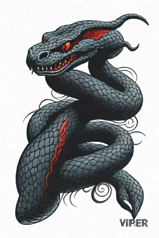 Viper Snake Wrapped With Name Lpviper Black Red Style