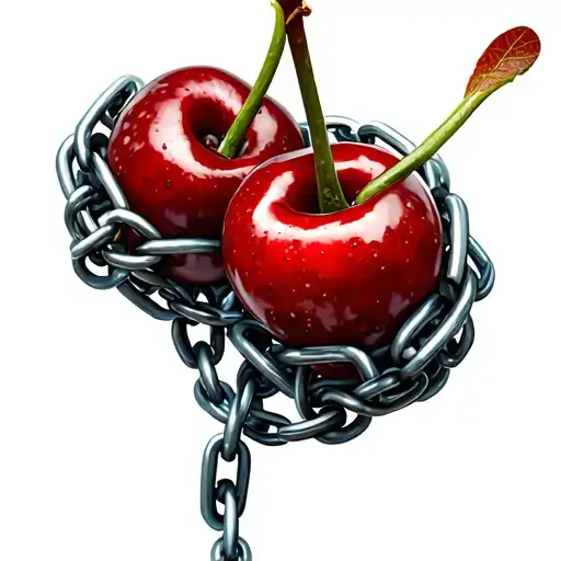 Two Cherries Wrapped By Chains