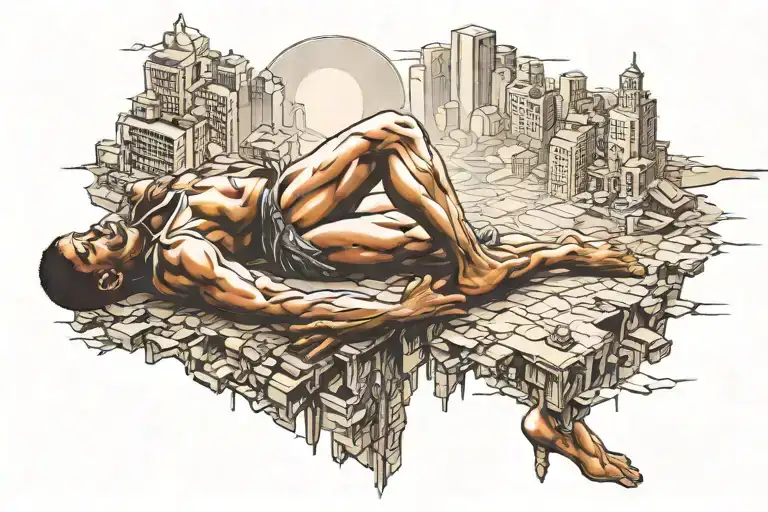 Lone Wold On Black Man Leg