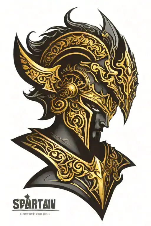 Black Color With Gold Trim Spartan