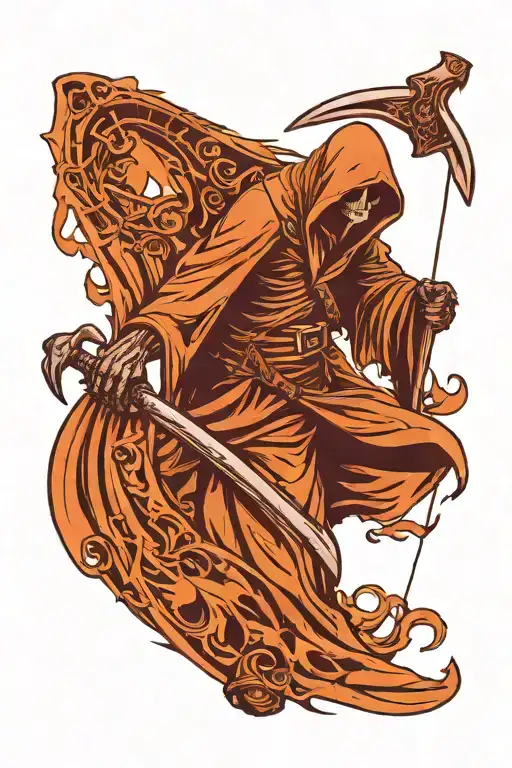 Grim Reaper Holding A Scythe