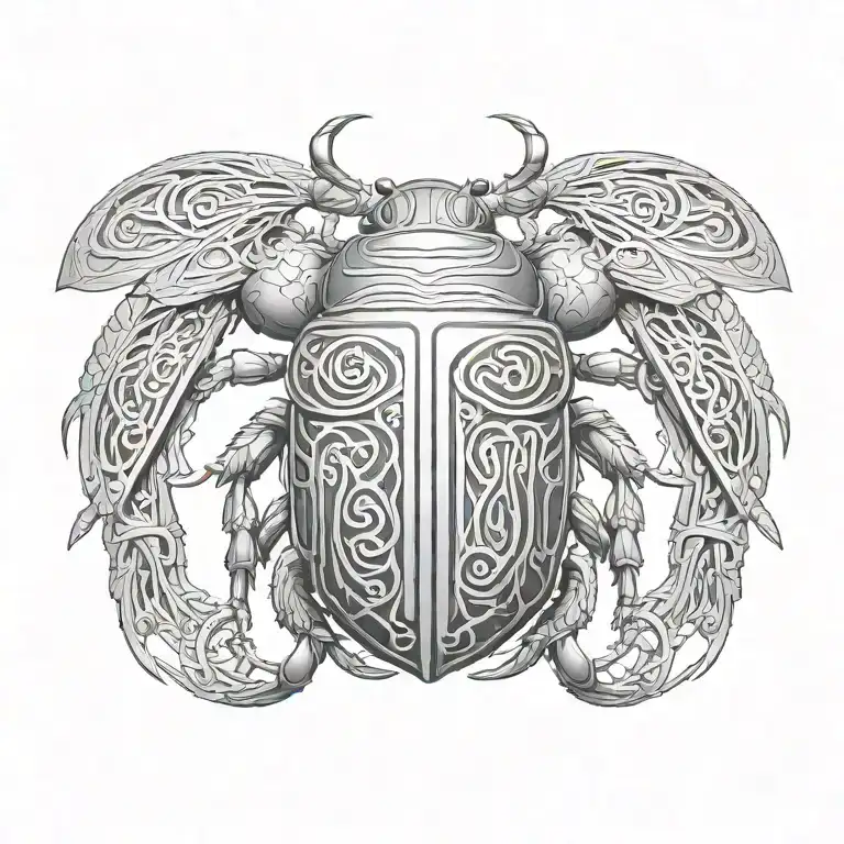 Scarab Beetle With Toa Initials Intertwined