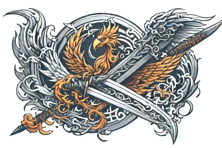 Phoenix Katana Surrounded