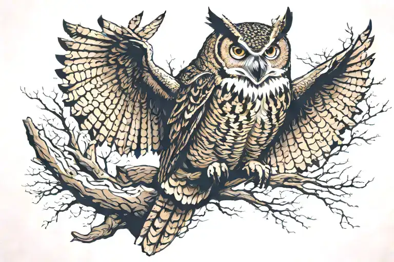 Great Horned Owl Perched