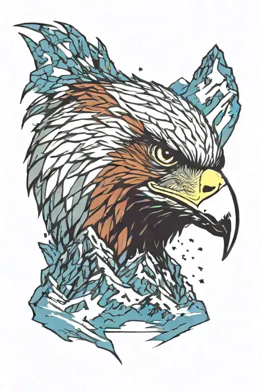 Mountains And Eagle Head Profile Holding