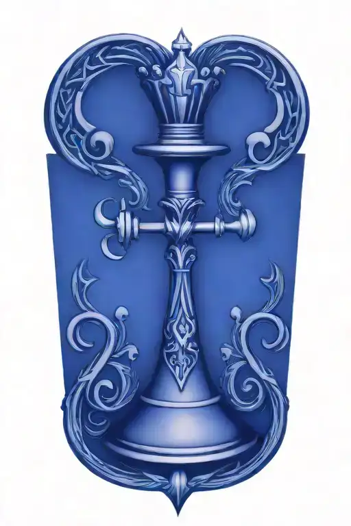 A Trumpet Intertwined With King Chess Piece